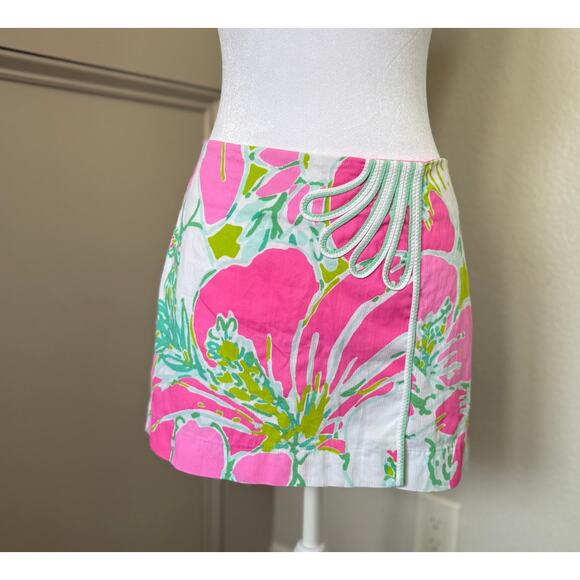 Lilly Pulitzer Don't Give A Cluck Jasmine Skort Size 0 Flamingo Pink - Picture 2 of 6